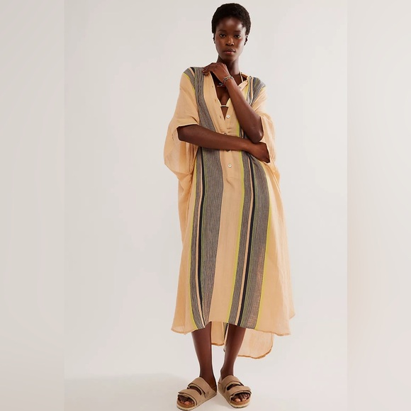 Free People Vacation Mode Kaftan NWT in Natural One Size - Picture 1 of 11